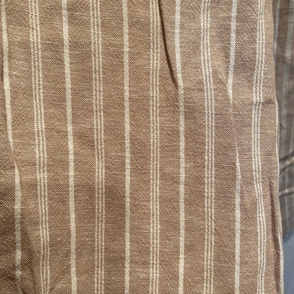 Tan and cream striped wide leg pants - Picture 3 of 4